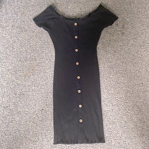 black body-con dress